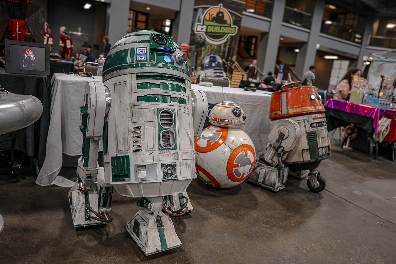 R2 Builders display several Star Wars droids
